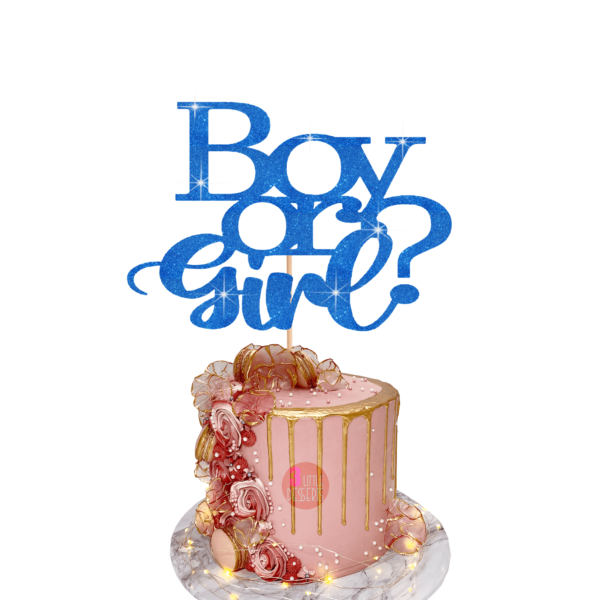 Boy or Girl Cake Topper Blue