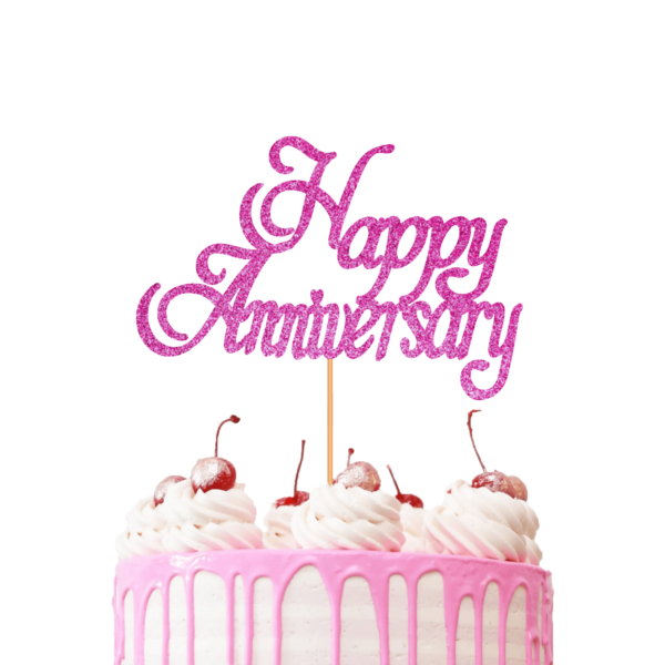 Happy Anniversary Topper pink