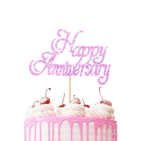 Happy Anniversary Topper baby pink