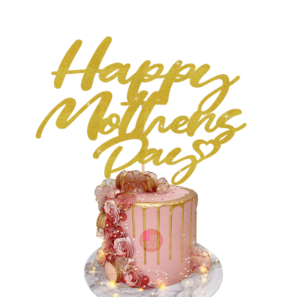 happy mothers day cake topper baby gold