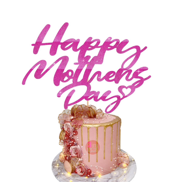 happy mothers day cake topper pink