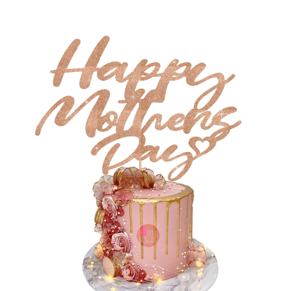 happy mothers day cake topper champagne gold