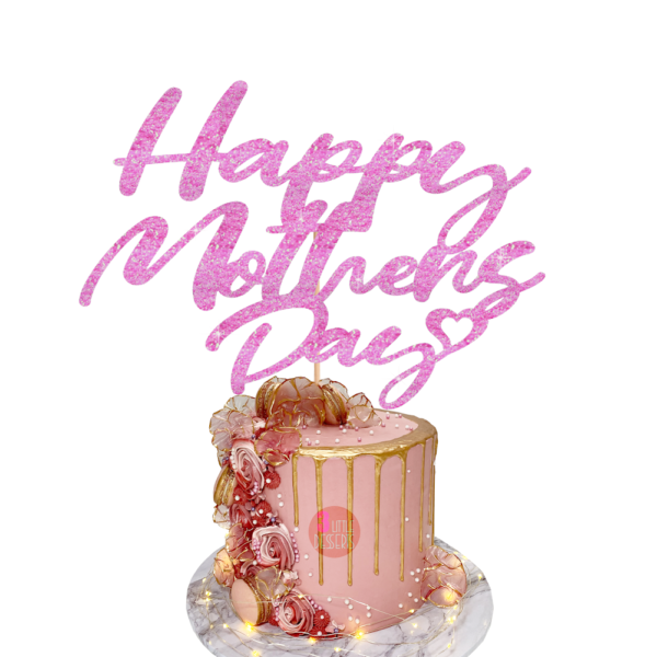 happy mothers day cake topper baby pink