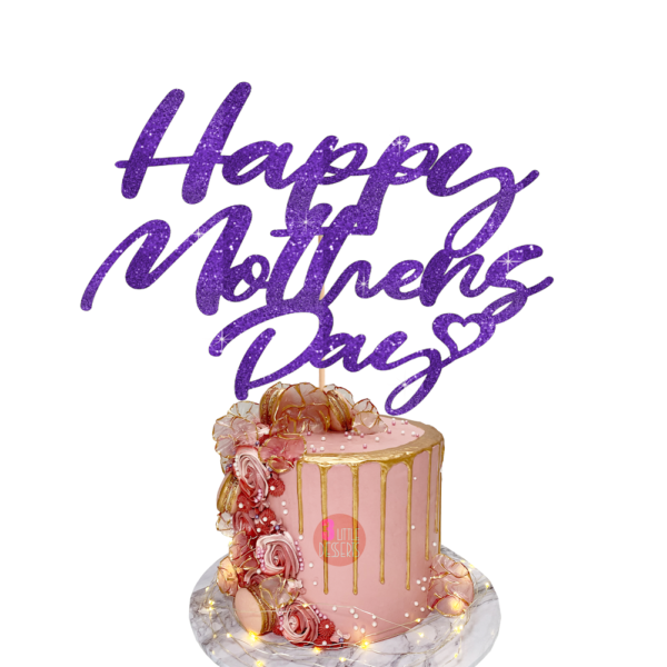 happy mothers day cake topper purple