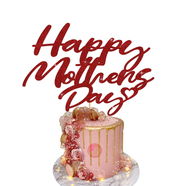 happy mothers day cake topper red
