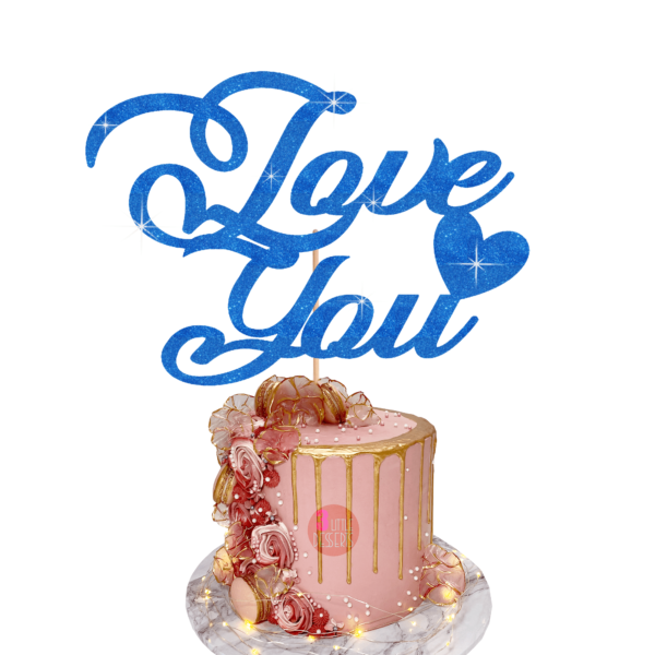 Love you cake topper tranq blue
