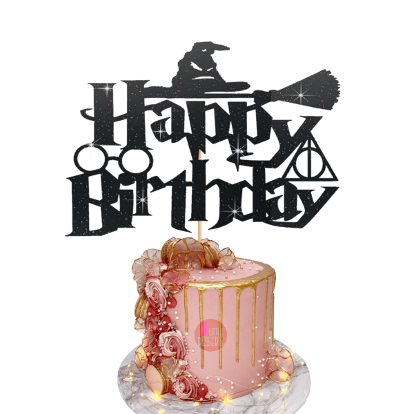 Harry Potter Birthday Cake Topper black