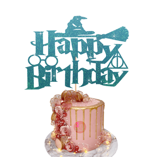 Harry Potter Birthday Cake Topper cyan blue