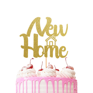New Home Cake Topper Gold