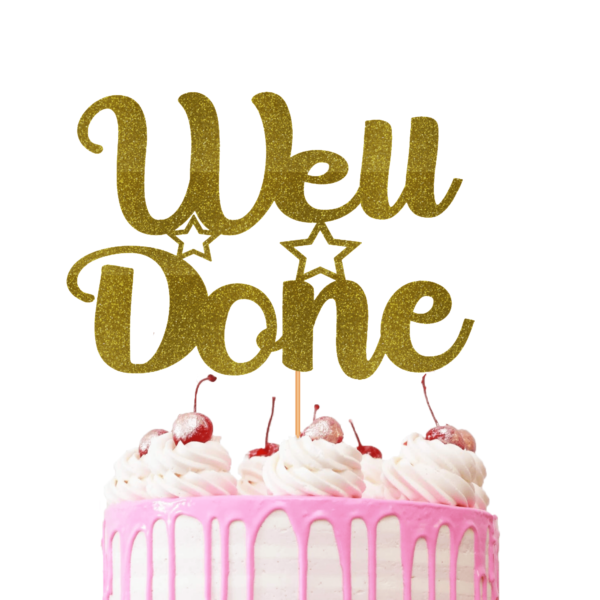 Well Done Cake Topper gold