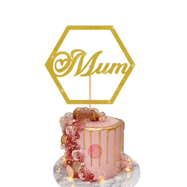 Mum Cake Topper Gold