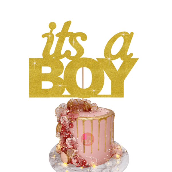 It's a Boy Cake Topper gold
