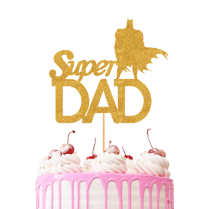 Super Dad Batman Cake Topper gold