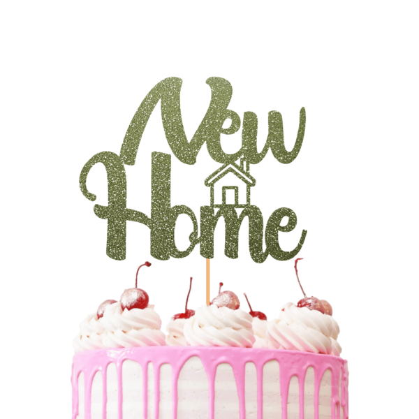 New Home Cake Topper Green