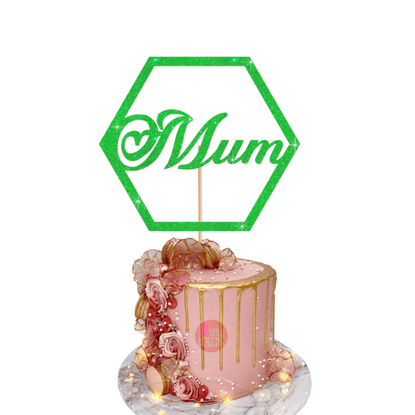 Mum Cake Topper green