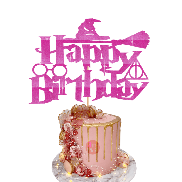 Harry Potter Birthday Cake Topper pink
