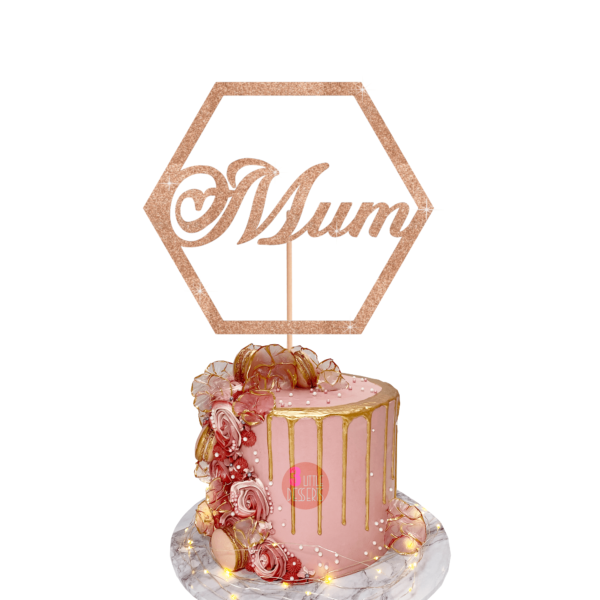 Mum Cake Topper Light Rose Gold