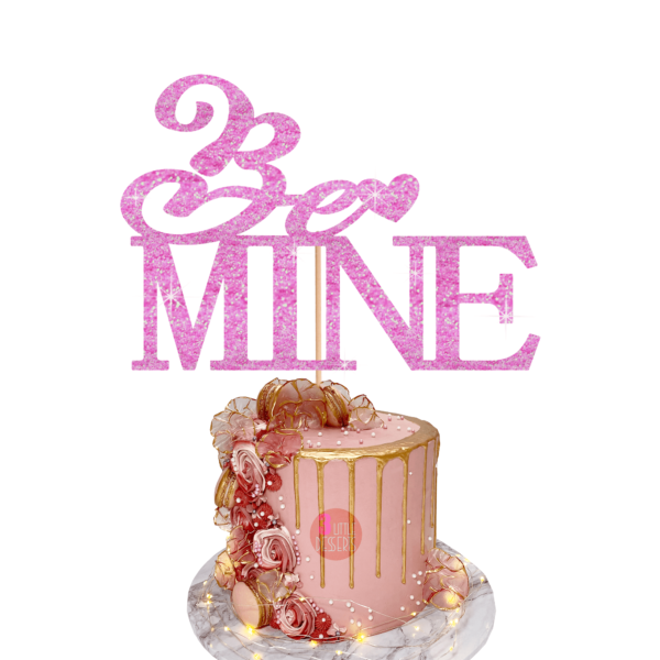 Be Mine Cake Topper Baby Pink