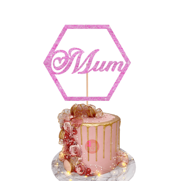 Mum Cake Topper Baby Pink