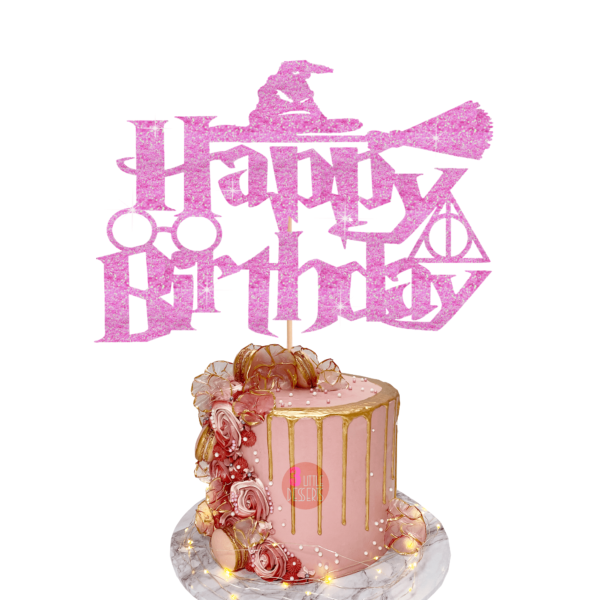 Harry Potter Birthday Cake Topper baby pink