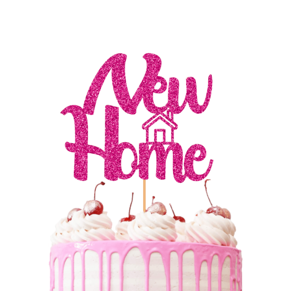 New Home Cake Topper Pink