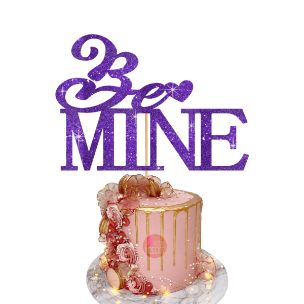 Be Mine Cake Topper Purple
