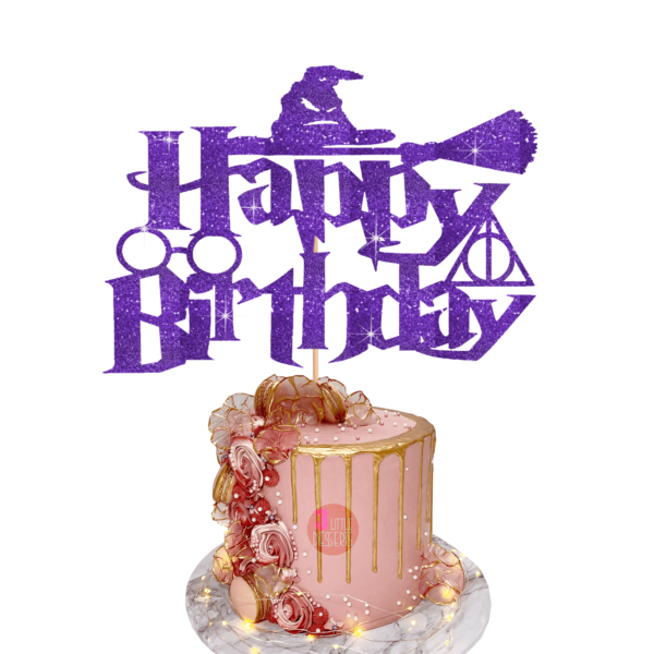 Harry Potter Birthday Cake Topper purple