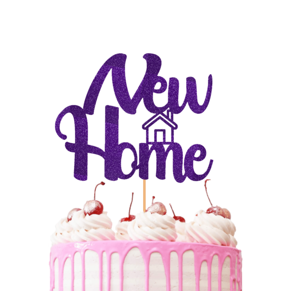 New Home Cake Topper Purple