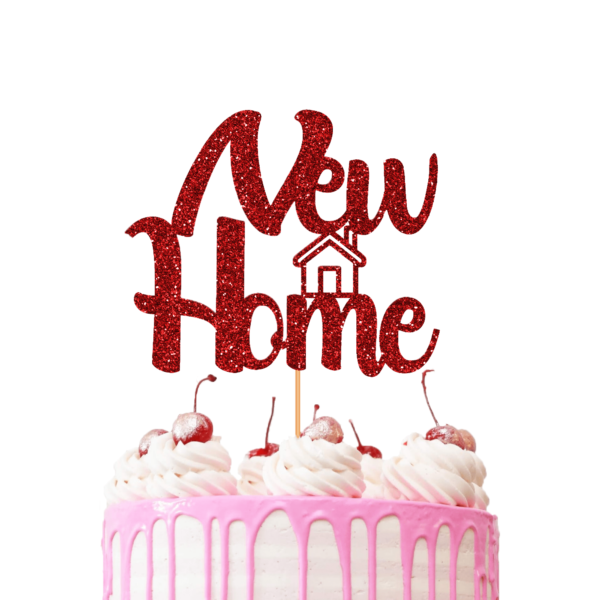 New Home Cake Topper Red