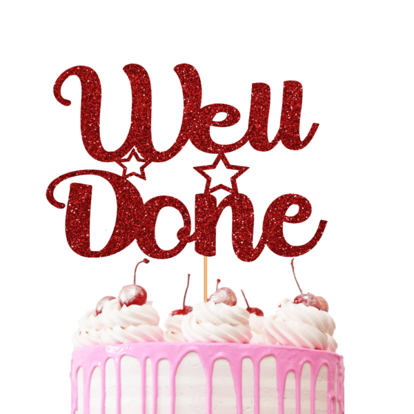 Well Done Cake Topper red