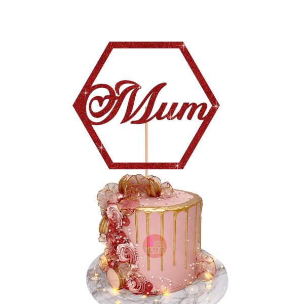 Mum Cake Topper Red