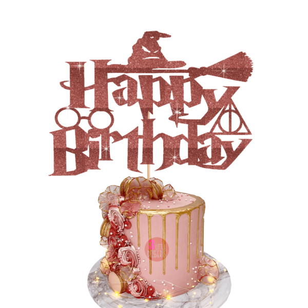 Harry Potter Birthday Cake Topper rose gold