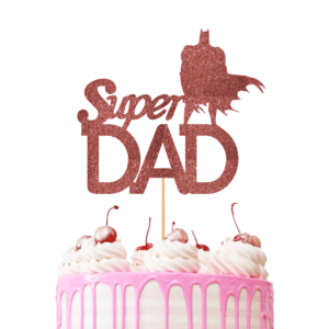 Super Dad Batman Cake Topper rose gold