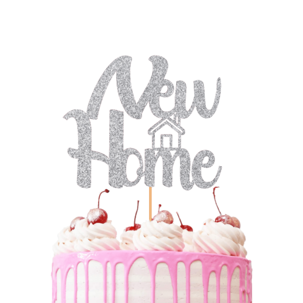 New Home Cake Topper Silver