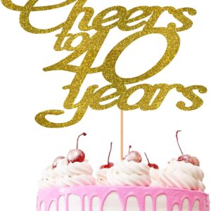Cheers to 40 Years Customisable Cake Topper Gold