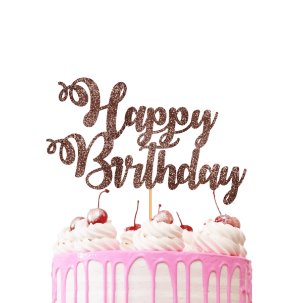 Happy Birthday Cake Topper rose gold
