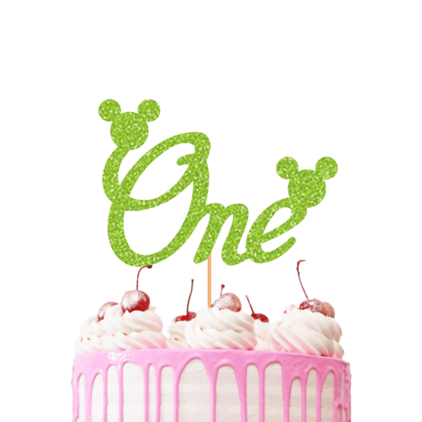 Mickey Mouse First Birthday Cake Topper green