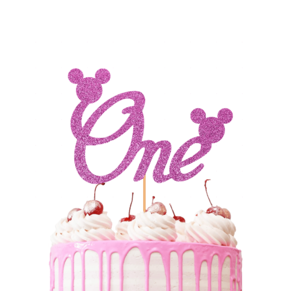 Mickey Mouse First Birthday Cake Topper pink