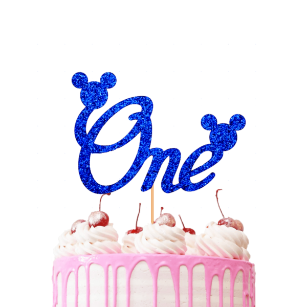 Mickey Mouse First Birthday Cake Topper blue