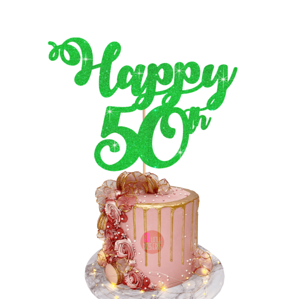 Happy Age Customisable Cake Topper green
