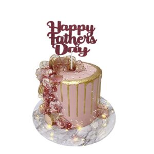 Happy Fathers Day Bold Cake Topper red