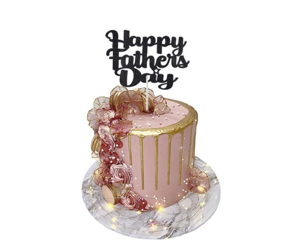 Happy Fathers Day Bold Cake Topper black