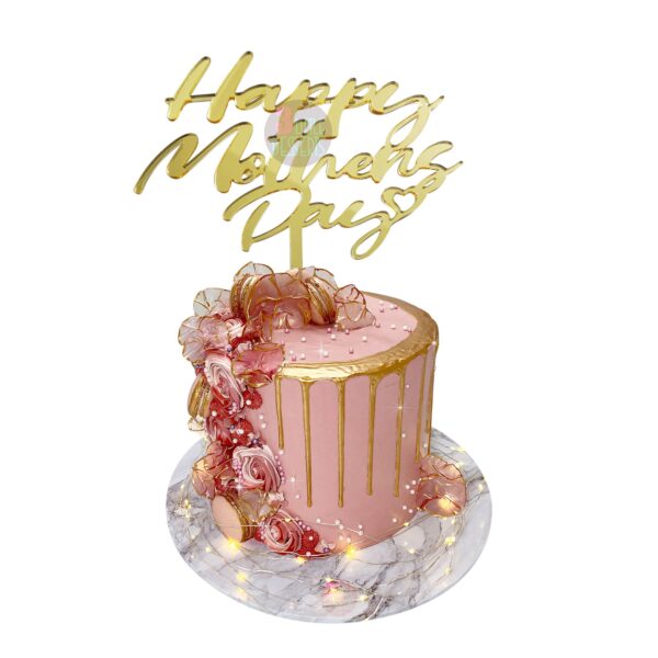 Acrylic Happy Mothers Day Topper gold