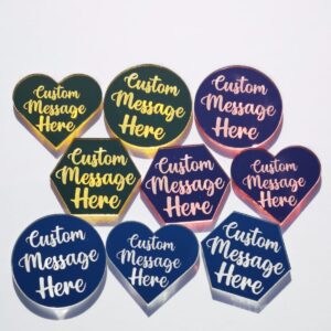 Custom Text Shaped Acrylic Disk Toppers 4