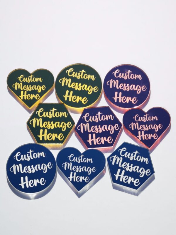 Custom Text Shaped Acrylic Disk Toppers 4