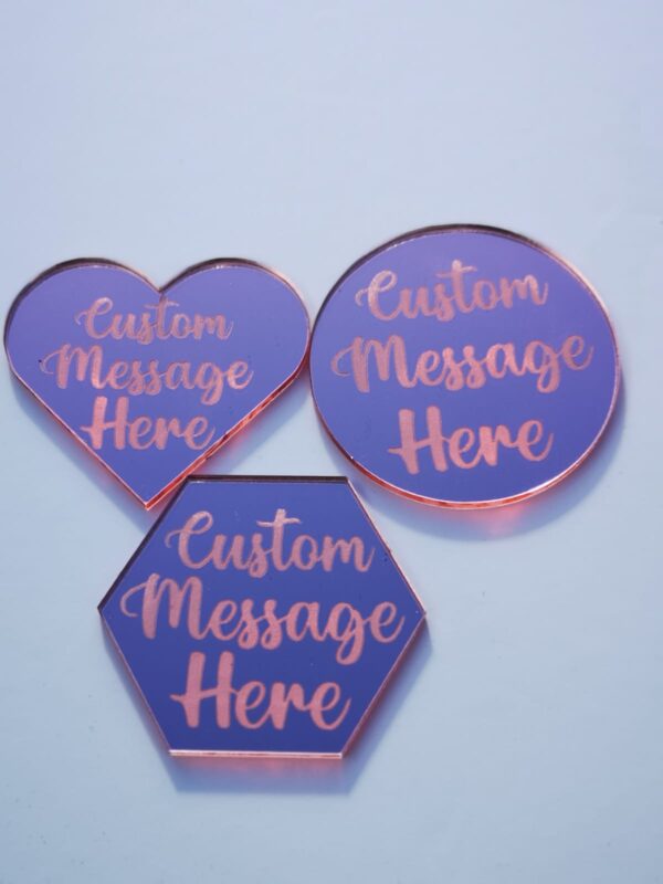 Custom Text Shaped Acrylic Disk Toppers 3