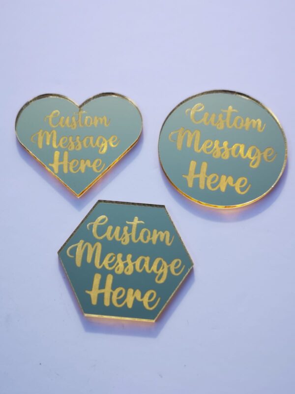 Custom Text Shaped Acrylic Disk Toppers 2