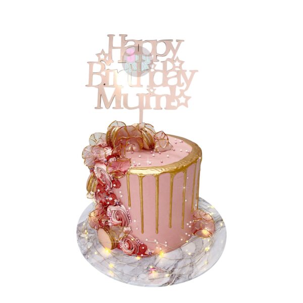 Acrylic Happy Birthday Mum Pink