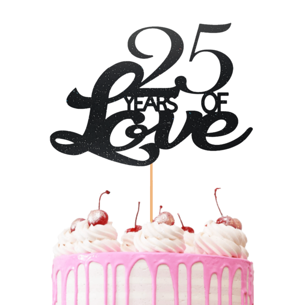 Years of Love Customisable Cake Topper black