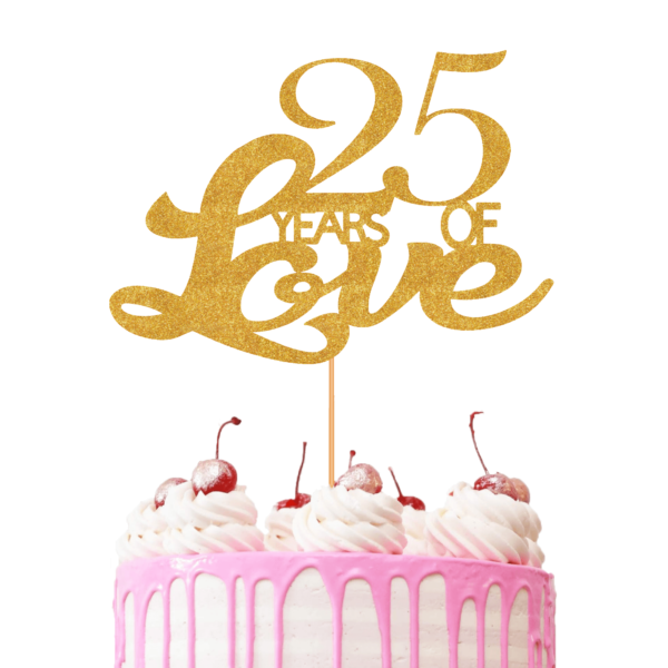 Years of Love Customisable Cake Topper gold